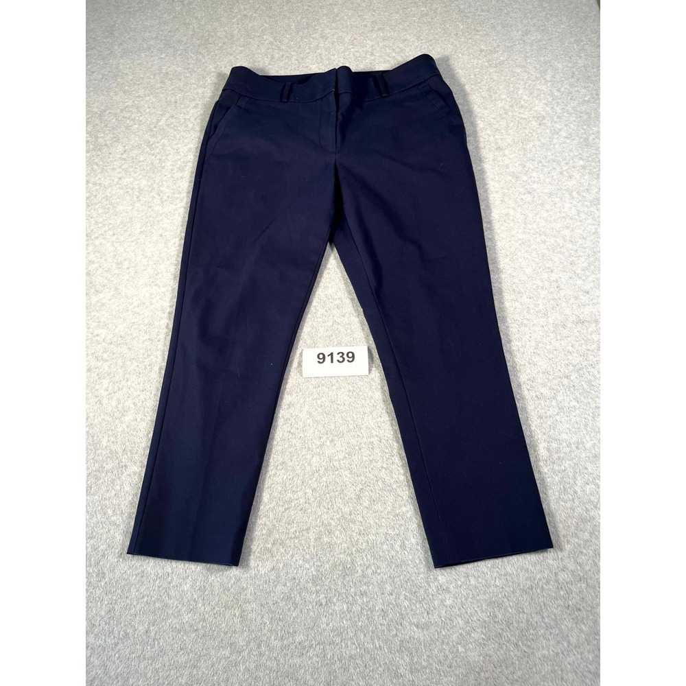 ANN Taylor LOFT Marisa‎ Skinny Dress Pants Womens 12 Navy Blue Cotton Stretch